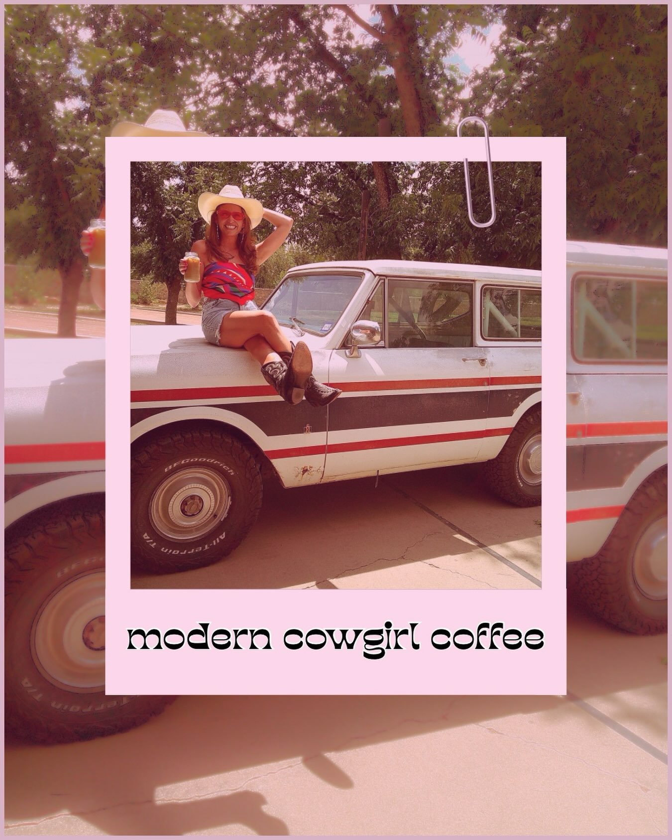 Modern Cowgirl Coffee’s original vintage-car lifestyle photo